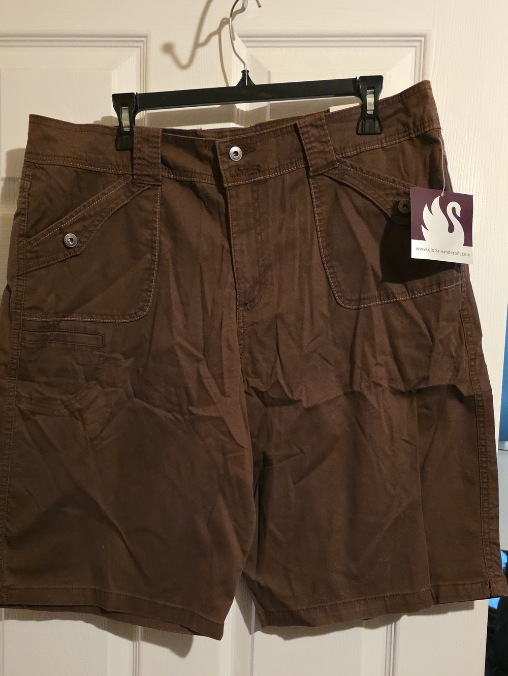 Stretch Gloria Vanderbilt Women's Brown Cargo Shorts